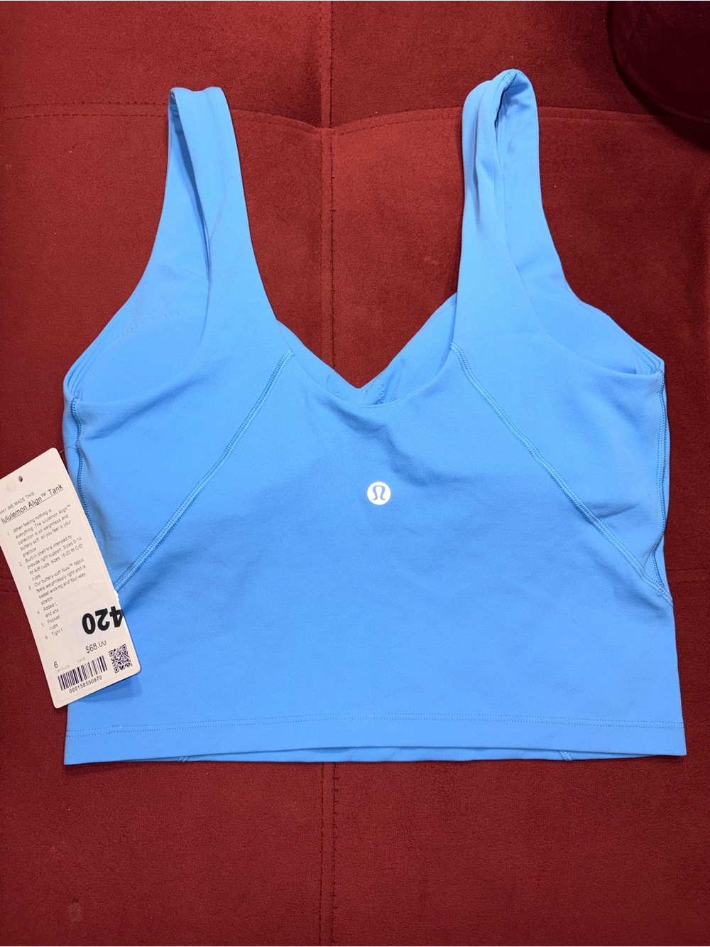 NWT Lululemon Align Tank Light Support Bra Size 6 Oceans Wave Light Blue - Picture 5 of 7